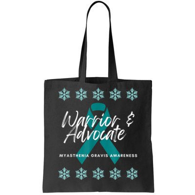 Myasthenia Gravis Awareness Teal Ribbon Warrior Advocate Tote Bag