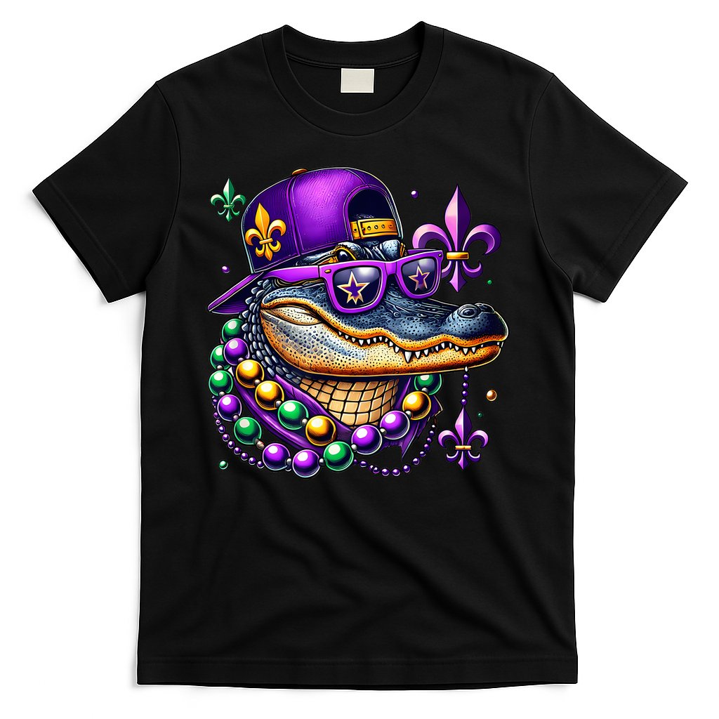 Mardi Gras Alligator Mardigator Crocodile T-Shirt