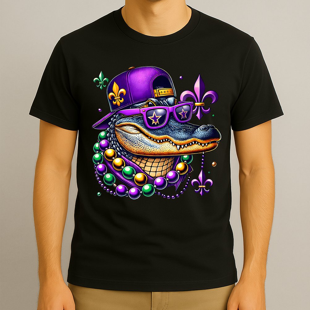 Mardi Gras Alligator Mardigator Crocodile T-Shirt