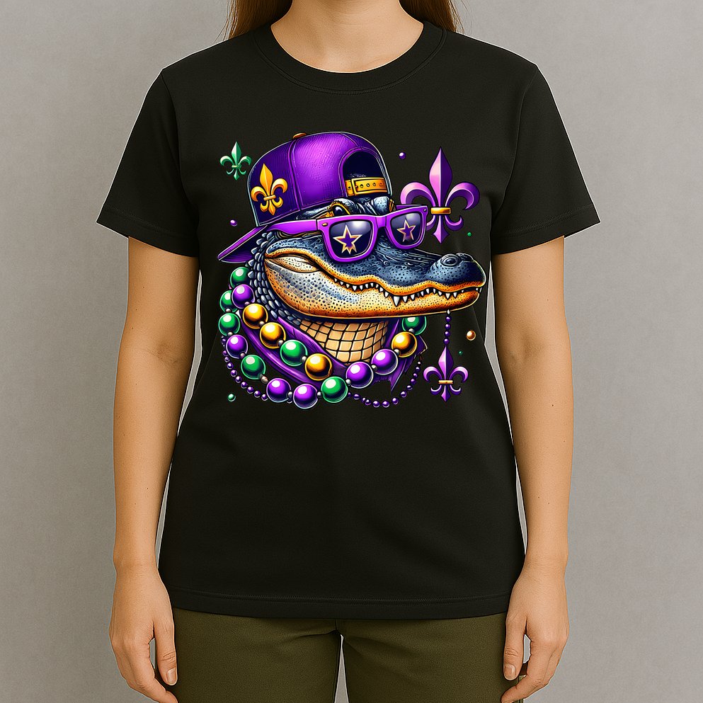 Mardi Gras Alligator Mardigator Crocodile T-Shirt