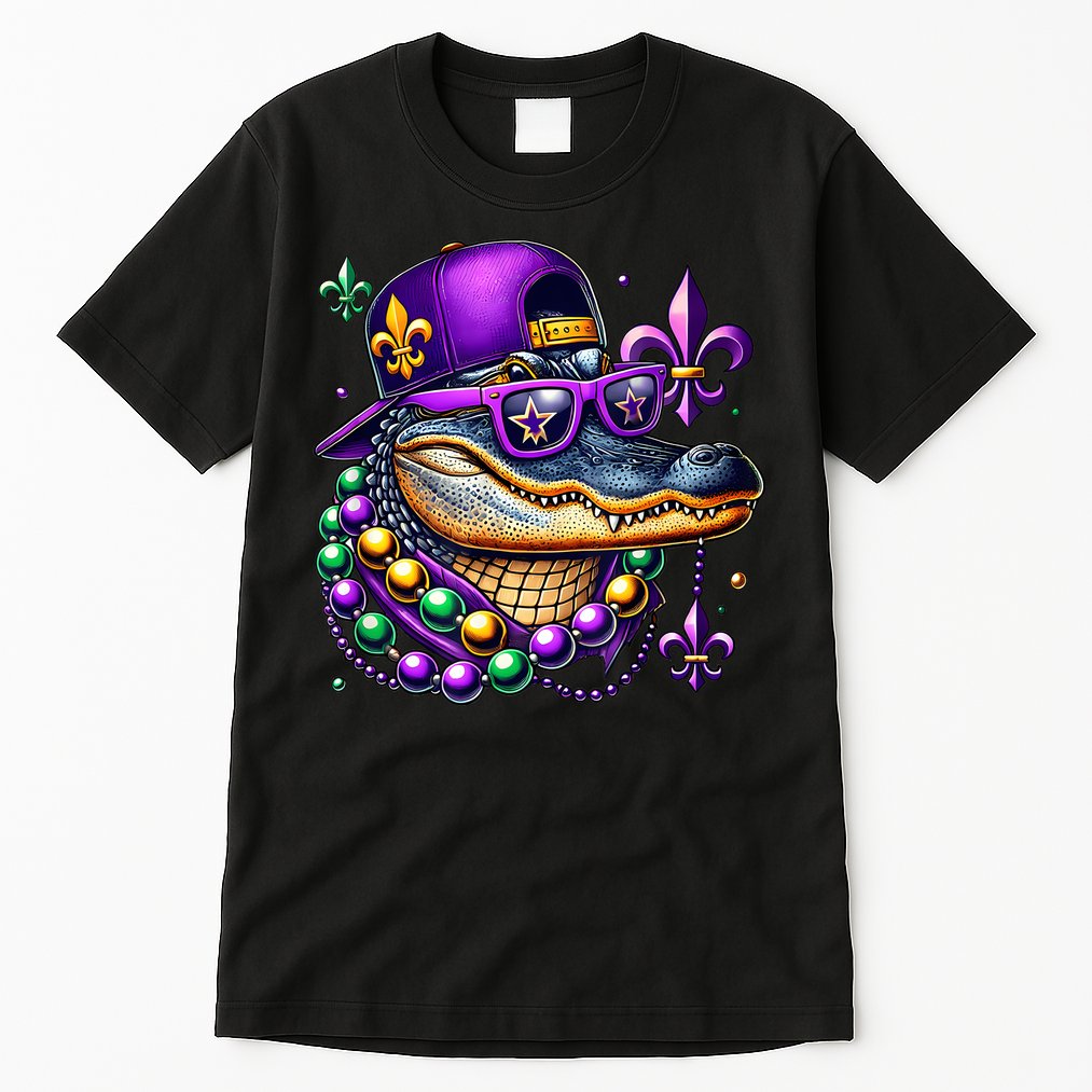 Mardi Gras Alligator Mardigator Crocodile Tall T-Shirt