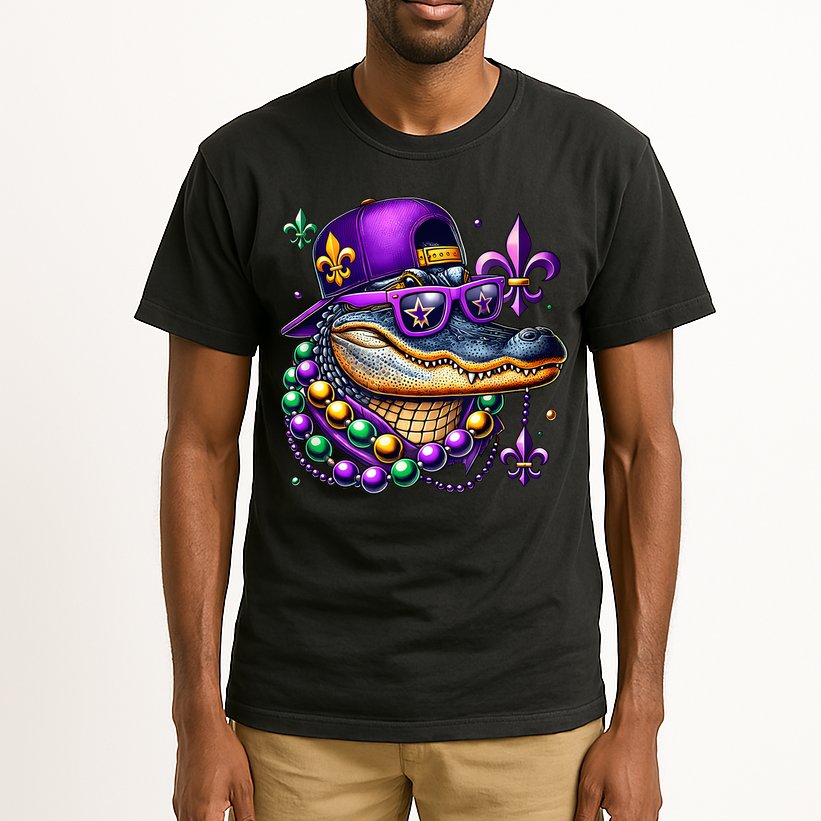 Mardi Gras Alligator Mardigator Crocodile Tall T-Shirt