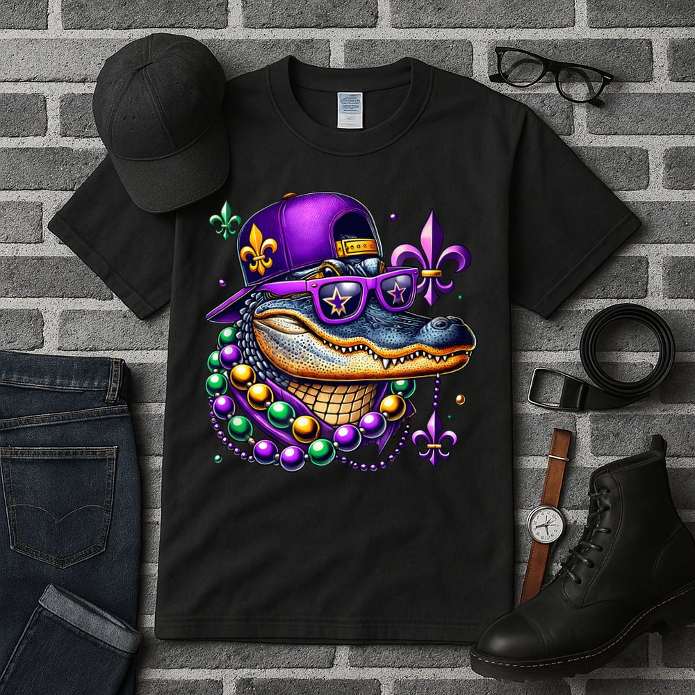 Mardi Gras Alligator Mardigator Crocodile Tall T-Shirt