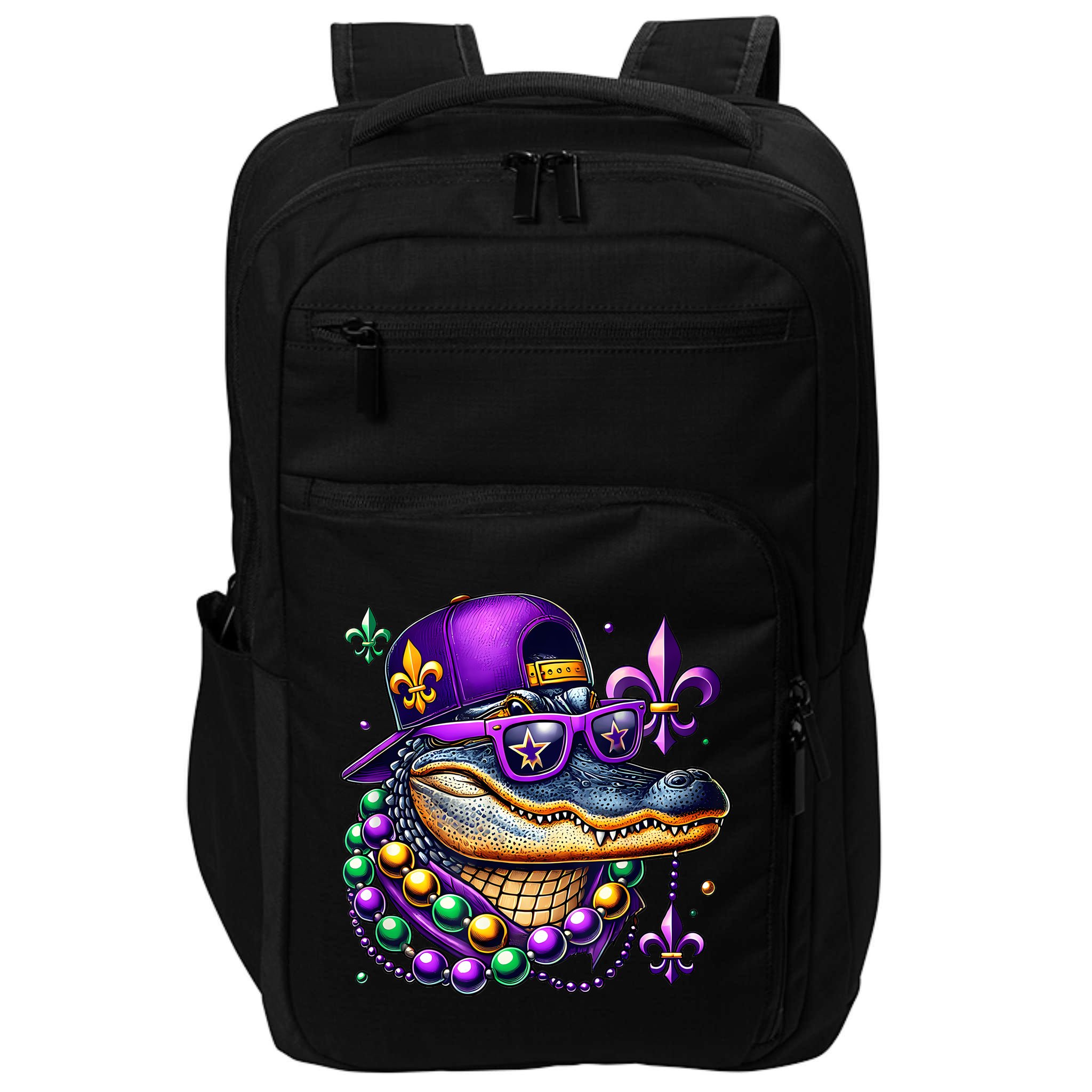 Mardi Gras Alligator Mardigator Crocodile Impact Tech Backpack