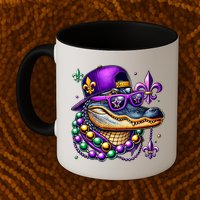 Mardi Gras Alligator Mardigator Crocodile Mug