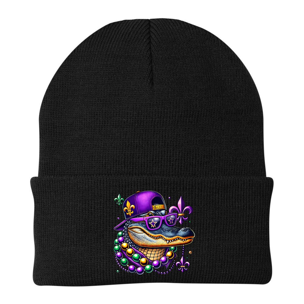Mardi Gras Alligator Mardigator Crocodile Beanie