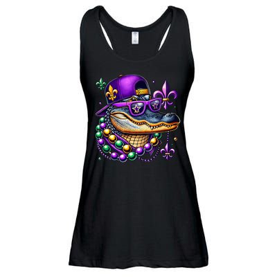 Mardi Gras Alligator Mardigator Crocodile Ladies Essential Flowy Tank