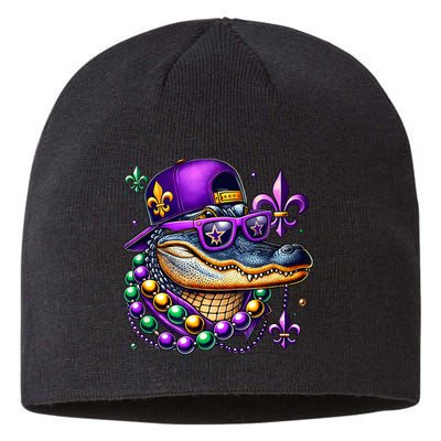 Mardi Gras Alligator Mardigator Crocodile Sustainable Beanie