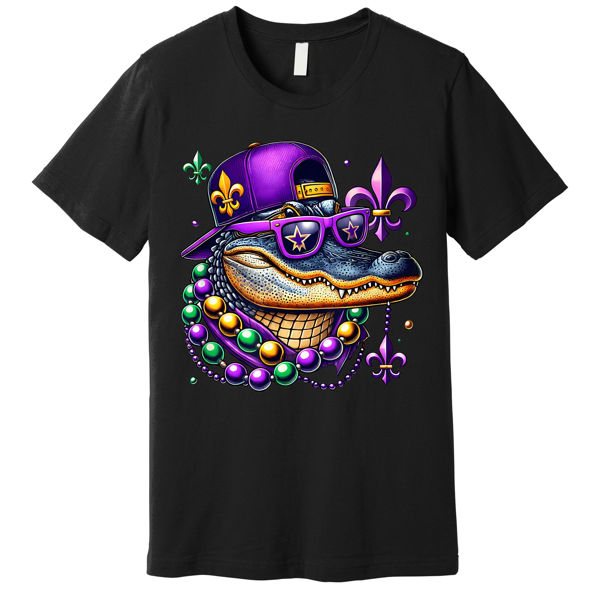 Mardi Gras Alligator Mardigator Crocodile Premium T-Shirt