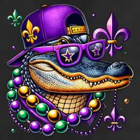 Mardi Gras Alligator Mardigator Crocodile 25L Jumbo Tote
