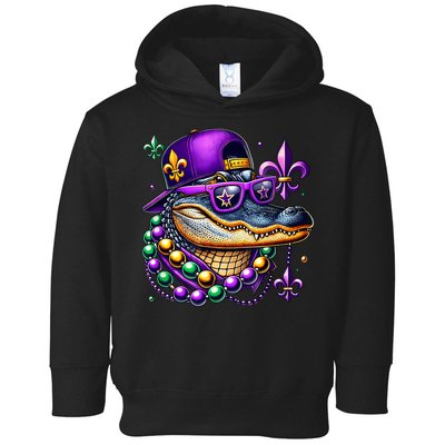 Mardi Gras Alligator Mardigator Crocodile Toddler Hoodie