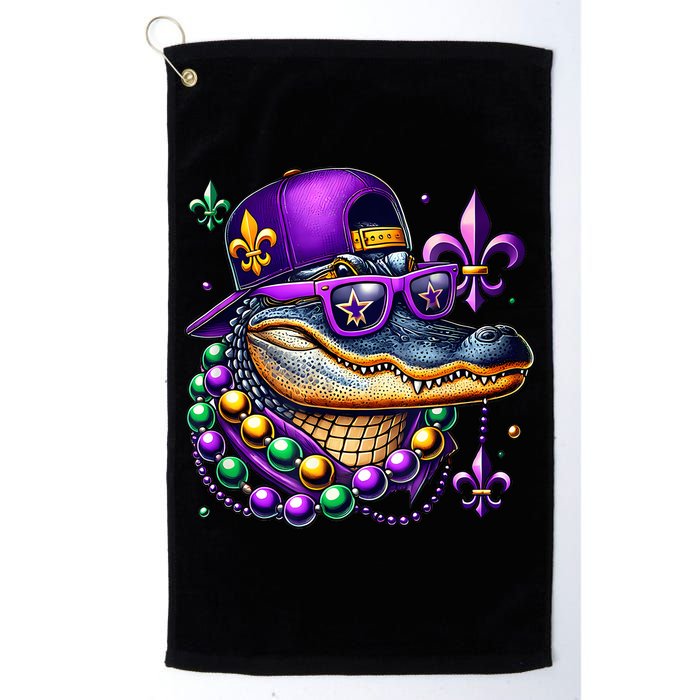 Mardi Gras Alligator Mardigator Crocodile Golf Towel
