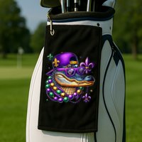 Mardi Gras Alligator Mardigator Crocodile Golf Towel