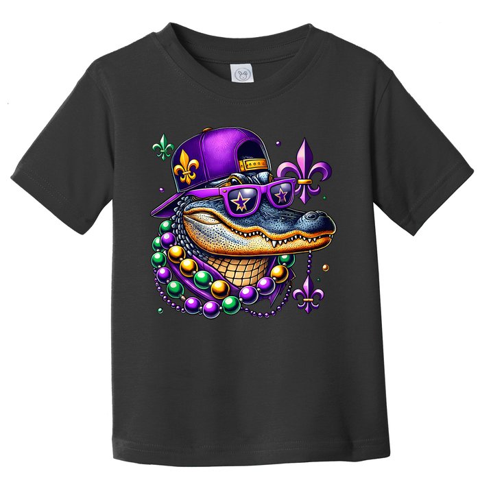 Mardi Gras Alligator Mardigator Crocodile Toddler T-Shirt