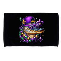 Mardi Gras Alligator Mardigator Crocodile Microfiber Hand Towel