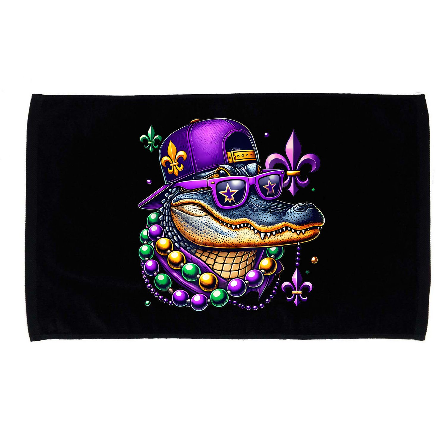 Mardi Gras Alligator Mardigator Crocodile Microfiber Hand Towel