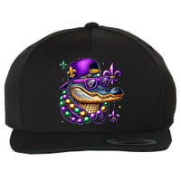 Mardi Gras Alligator Mardigator Crocodile Wool Snapback Cap