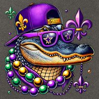 Mardi Gras Alligator Mardigator Crocodile Cotton Canvas Backpack