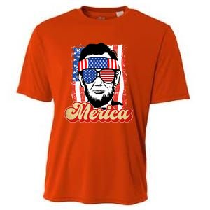 Merica Gift Ann Arbor Trump Lincoln 4th Of July Merica Great Gift Cooling Performance Crew T-Shirt