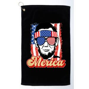 Merica Gift Ann Arbor Trump Lincoln 4th Of July Merica Great Gift Platinum Collection Golf Towel