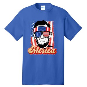 Merica Gift Ann Arbor Trump Lincoln 4th Of July Merica Great Gift Tall T-Shirt