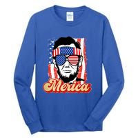 Merica Gift Ann Arbor Trump Lincoln 4th Of July Merica Great Gift Tall Long Sleeve T-Shirt