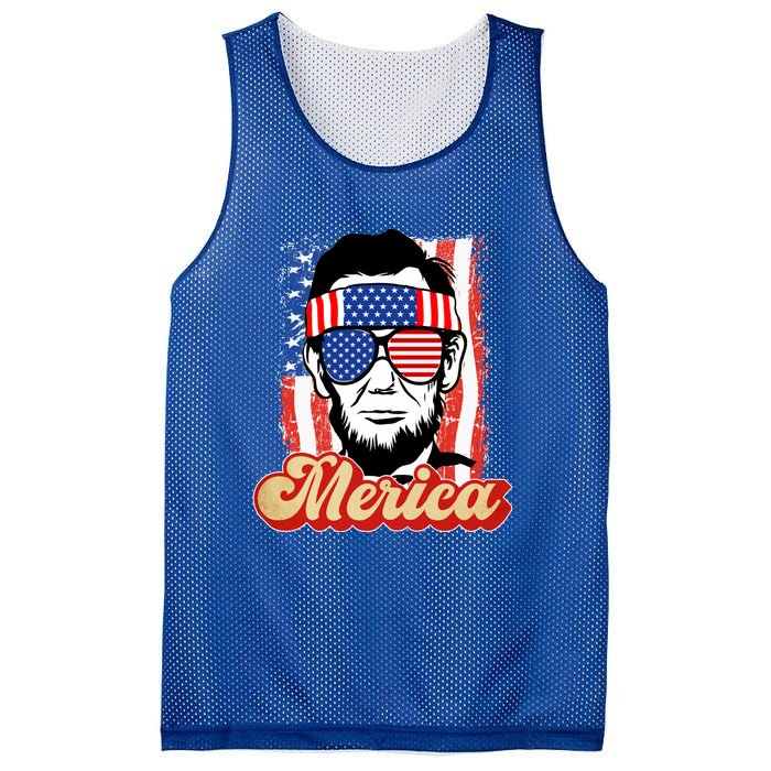 Merica Gift Ann Arbor Trump Lincoln 4th Of July Merica Great Gift Mesh Reversible Basketball Jersey Tank