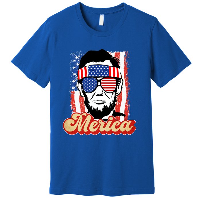 Merica Gift Ann Arbor Trump Lincoln 4th Of July Merica Great Gift Premium T-Shirt