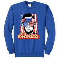 Merica Gift Ann Arbor Trump Lincoln 4th Of July Merica Great Gift Tall Sweatshirt