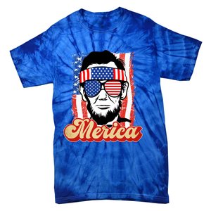 Merica Gift Ann Arbor Trump Lincoln 4th Of July Merica Great Gift Tie-Dye T-Shirt