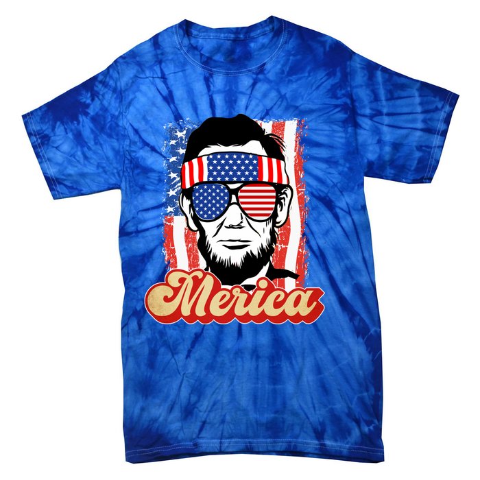 Merica Gift Ann Arbor Trump Lincoln 4th Of July Merica Great Gift Tie-Dye T-Shirt