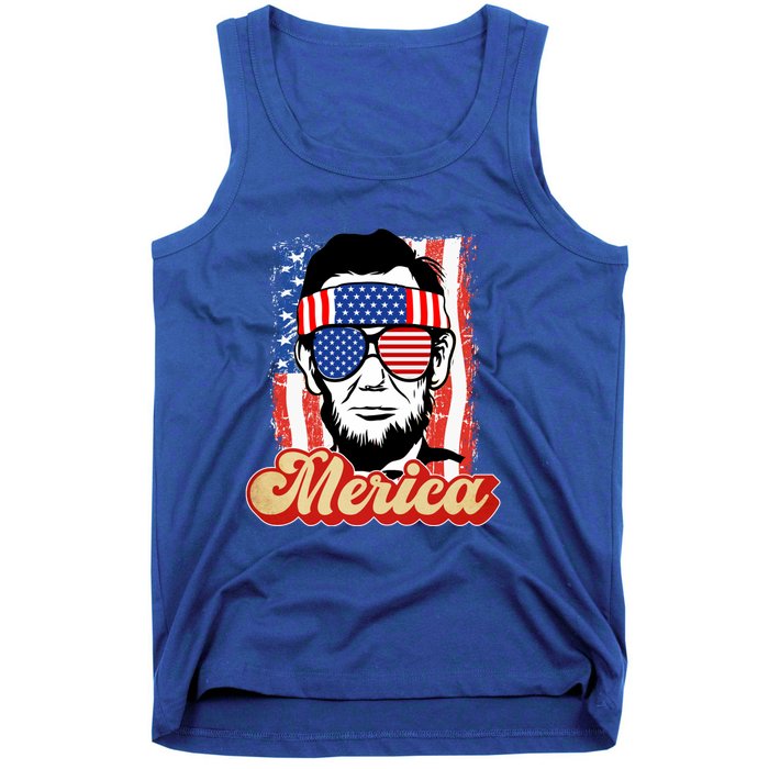 Merica Gift Ann Arbor Trump Lincoln 4th Of July Merica Great Gift Tank Top