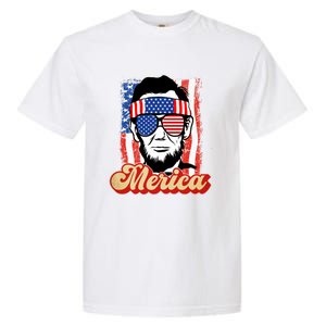 Merica Gift Ann Arbor Trump Lincoln 4th Of July Merica Great Gift Garment-Dyed Heavyweight T-Shirt