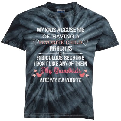 My Grand Are Favorite Funny Family Grandpa Grandma Kids Tie-Dye T-Shirt