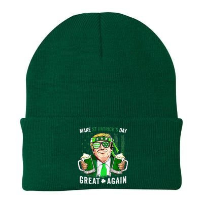 Make Great Again Leprechaun Trump Beer St Patricks Day Knit Cap Winter Beanie