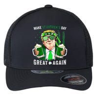 Make Great Again Leprechaun Trump Beer St Patricks Day Flexfit Unipanel Trucker Cap