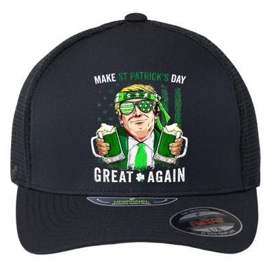 Make Great Again Leprechaun Trump Beer St Patricks Day Flexfit Unipanel Trucker Cap