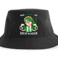 Make Great Again Leprechaun Trump Beer St Patricks Day Sustainable Bucket Hat