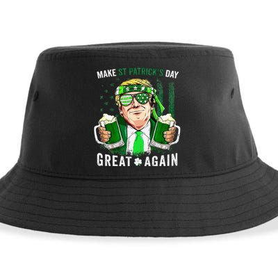 Make Great Again Leprechaun Trump Beer St Patricks Day Sustainable Bucket Hat