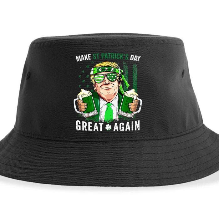 Make Great Again Leprechaun Trump Beer St Patricks Day Sustainable Bucket Hat