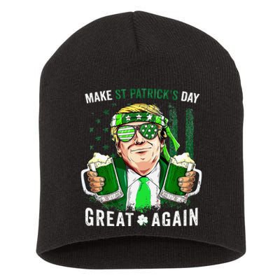 Make Great Again Leprechaun Trump Beer St Patricks Day Short Acrylic Beanie