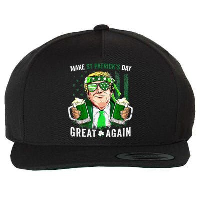 Make Great Again Leprechaun Trump Beer St Patricks Day Wool Snapback Cap