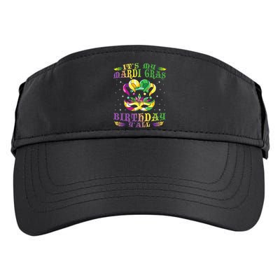 Mardi Gras Birthday Tee It's My Mardi Gras Birthday Y'all Adult Drive Performance Visor