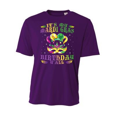 Mardi Gras Birthday Tee It's My Mardi Gras Birthday Y'all Youth Performance Sprint T-Shirt