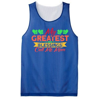 My Greatest Blessings Call Me Mom Vintage Mother Gift Mesh Reversible Basketball Jersey Tank