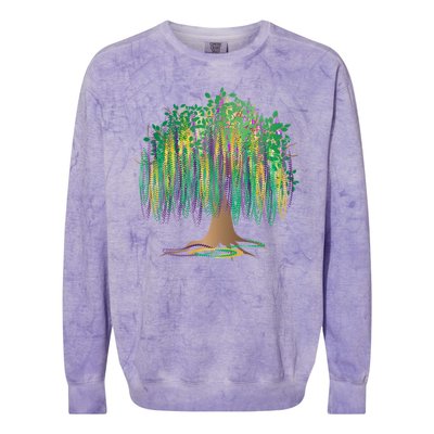 Mardi Gras Bead Tree Celebration Colorblast Crewneck Sweatshirt