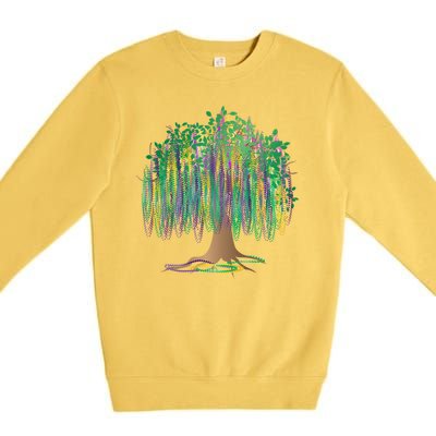 Mardi Gras Bead Tree Celebration Premium Crewneck Sweatshirt