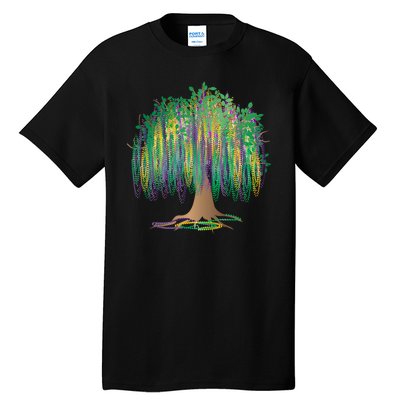 Mardi Gras Bead Tree Celebration Tall T-Shirt