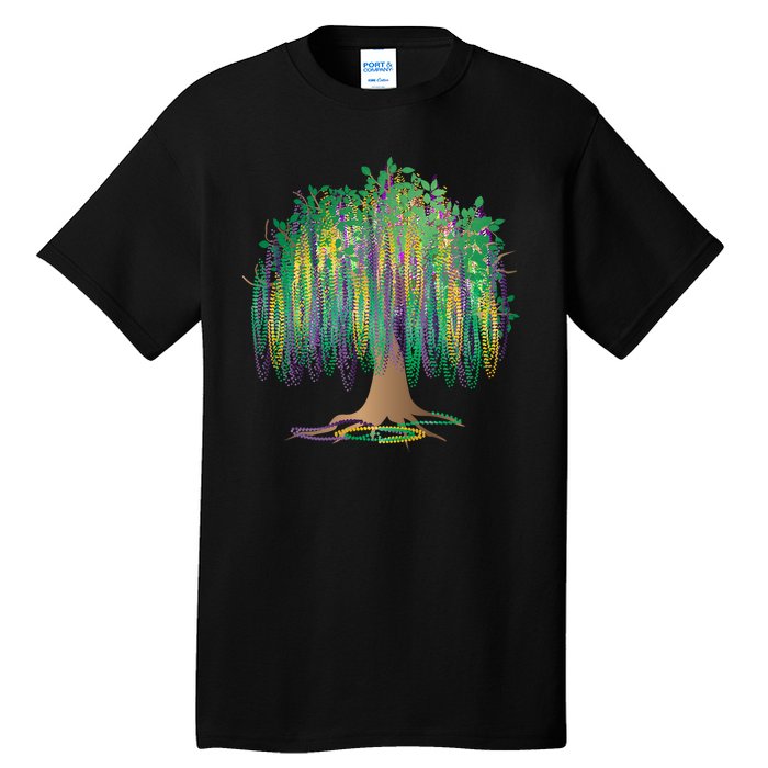 Mardi Gras Bead Tree Celebration Tall T-Shirt