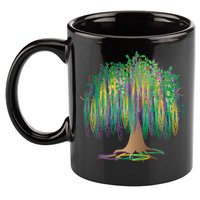 Mardi Gras Bead Tree Celebration 11oz C Handle Ceramic Mug